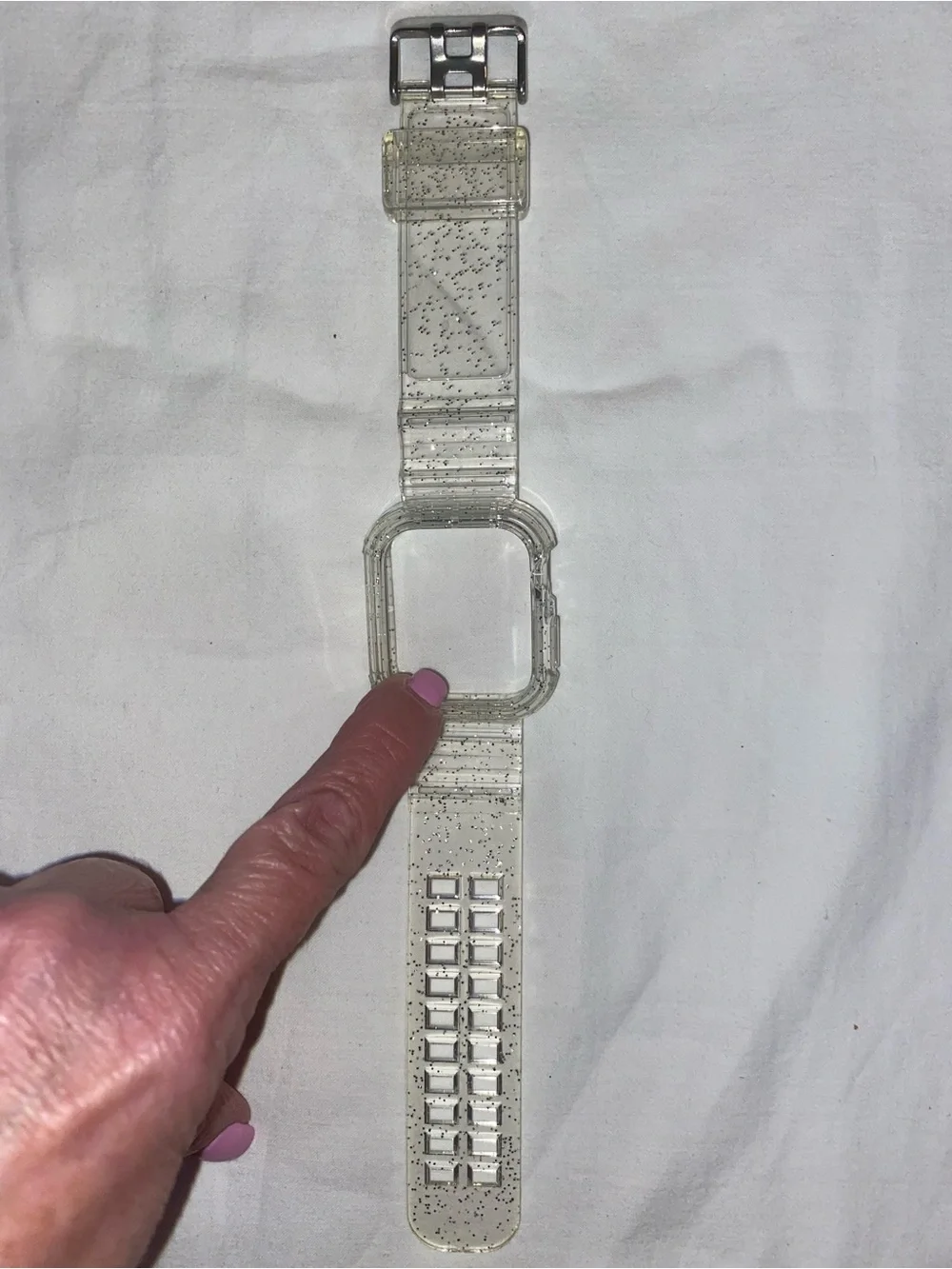 Clear Glitter Replacement Smartwatch Case and Band - Transparent Sparkle